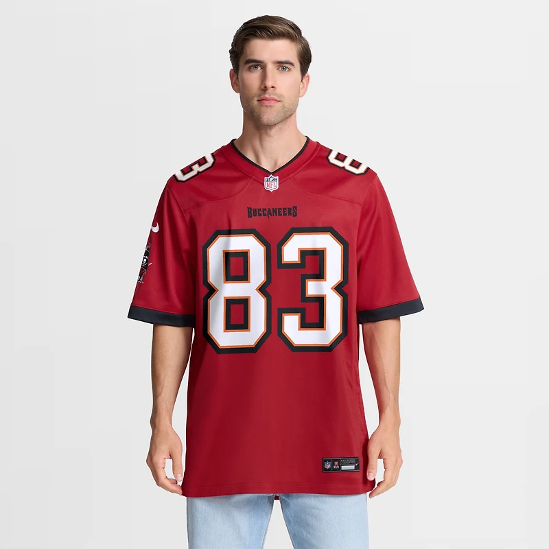 Maillot de match l'équipe Nike Caden Prieskorn pour hommes, rouge, Tampa Bay Buccaneers