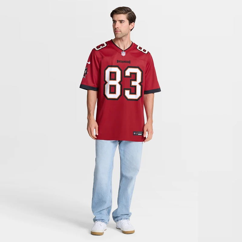 Maillot de match l'équipe Nike Caden Prieskorn pour hommes, rouge, Tampa Bay Buccaneers