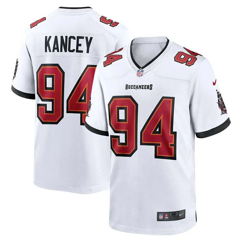 Maillot de match l'équipe Nike Calijah Kancey pour hommes, blanc, Tampa Bay Buccaneers