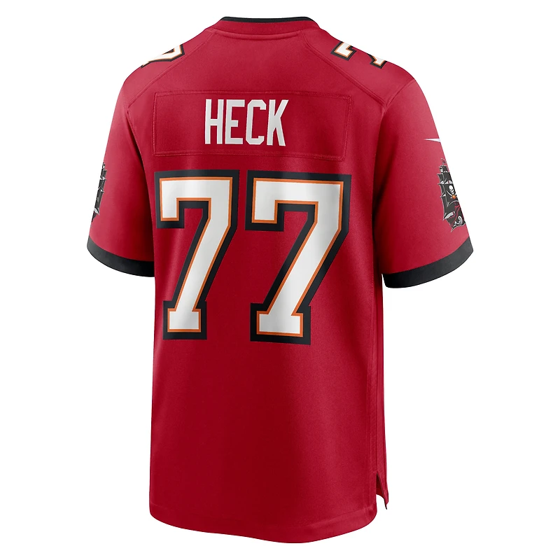 Men's Nike Charlie Heck  Red Tampa Bay Buccaneers Team Game Jersey