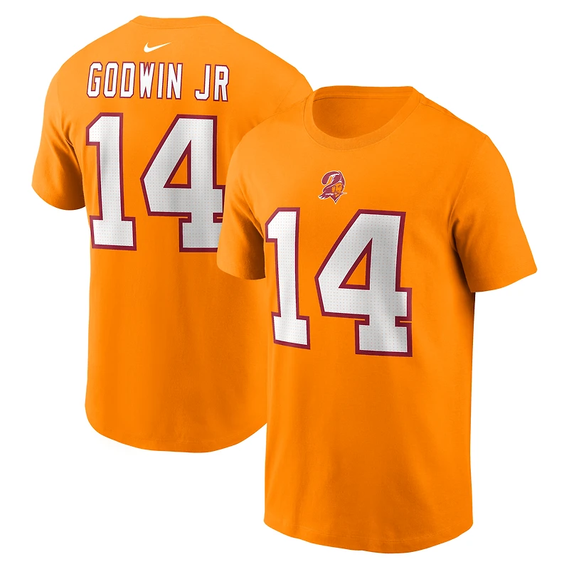 T-shirt Nike Chris Godwin Jr. orange pour homme avec nom et numéro de joueur des Tampa Bay Buccaneers