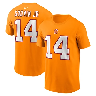 T-shirt Nike Chris Godwin Jr. orange pour homme avec nom et numéro de joueur des Tampa Bay Buccaneers