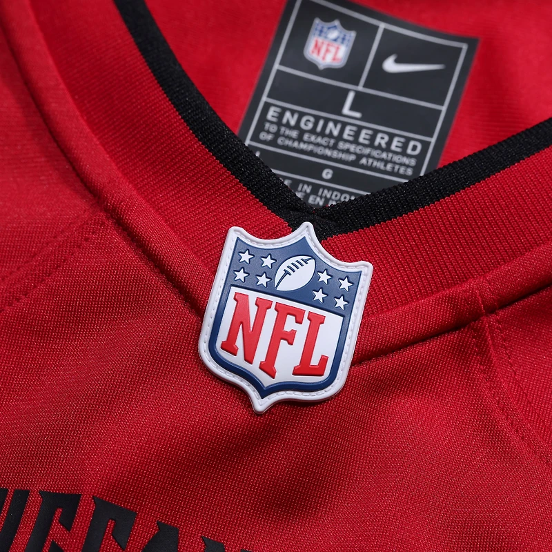 Maillot Nike Chris Godwin Jr. rouge pour homme, 50e saison des Tampa Bay Buccaneers, équipe de jeu