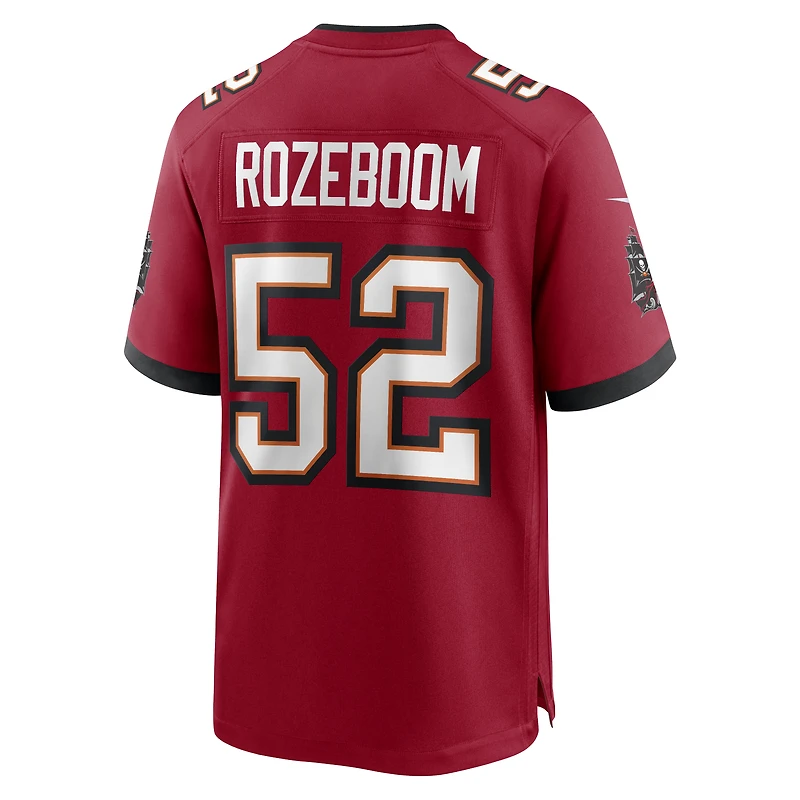 Maillot de match l'équipe Nike Christian Rozeboom des Buccaneers Tampa Bay pour homme, rouge