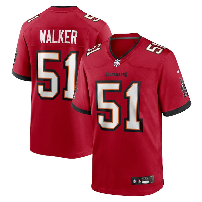 Maillot Nike David Walker rouge des Buccaneers de Tampa Bay pour homme