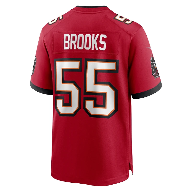 Maillot Nike Derrick Brooks rouge pour homme, 50e saison, équipe des Tampa Bay Buccaneers