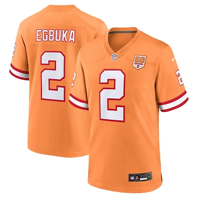 Maillot Nike Emeka Egbuka Creamsicle pour homme, équipe alternative 2 des Buccaneers de Tampa Bay, 50e saison