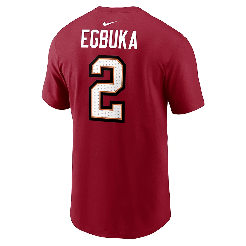 Men's Nike Emeka Egbuka Red Tampa Bay Buccaneers Player Name & Number T-Shirt