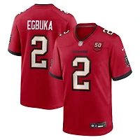 Maillot de match la 50e saison l'équipe des Buccaneers Tampa Bay Nike Emeka Egbuka rouge pour homme