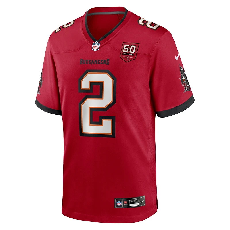 Maillot de match la 50e saison l'équipe des Buccaneers Tampa Bay Nike Emeka Egbuka rouge pour homme