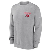 Sweat-shirt Nike gris chiné Primetime Club Fleece des Tampa Bay Buccaneers pour homme