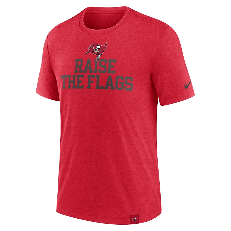 T-shirt à trois mélanges Nike pour hommes, rouge chiné, Tampa Bay Buccaneers Blitz