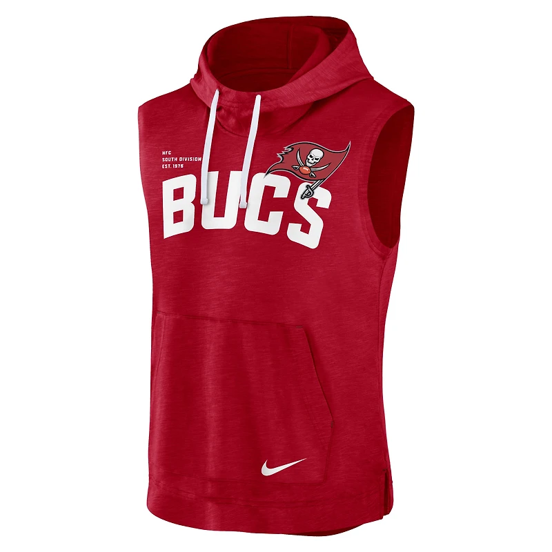 Sweat à capuche sans manches Nike Tampa Bay Buccaneers pour homme, rouge chiné