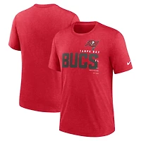 T-shirt Nike Tampa Bay Buccaneers Wordmark Tri-Blend pour homme - Rouge chiné