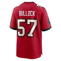 Maillot Nike John Bullock rouge pour homme, équipe des Tampa Bay Buccaneers