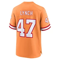 Maillot Nike John Lynch Creamsicle pour homme, 50e match de la saison des Tampa Bay Buccaneers