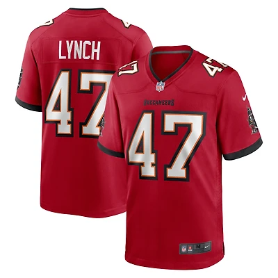 Maillot de match joueur retraité Nike John Lynch pour hommes des Tampa Bay Buccaneers, rouge
