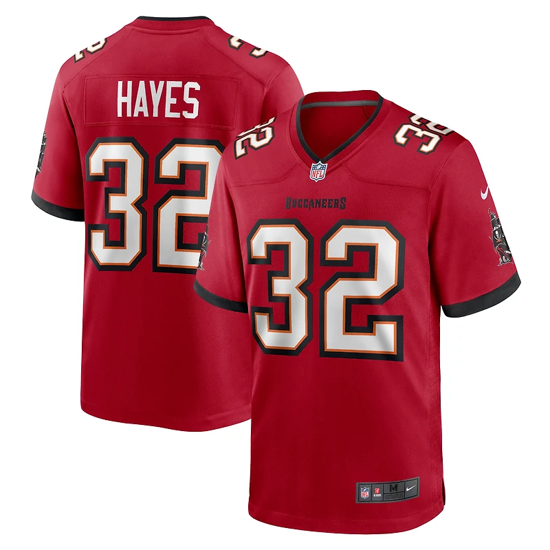 Men's Nike Josh Hayes Red Tampa Bay Buccaneers Game Jersey