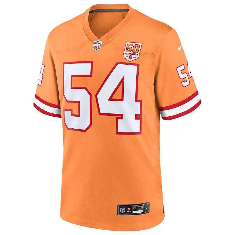 Maillot Nike Lavonte David Creamsicle pour homme, 50e match de la saison des Buccaneers Tampa Bay