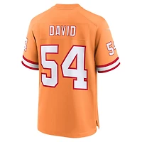 Maillot Nike Lavonte David Creamsicle pour homme, 50e match de la saison des Buccaneers Tampa Bay