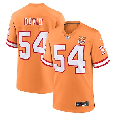 Maillot Nike Lavonte David Creamsicle pour homme, 50e match de la saison des Buccaneers Tampa Bay