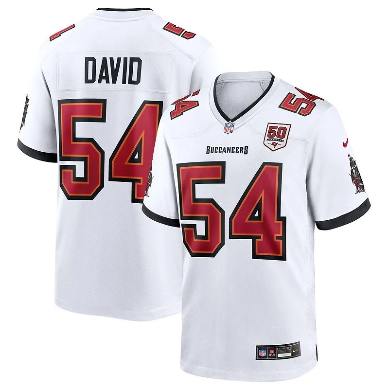 Maillot Nike Lavonte David White pour homme, 50e saison des Tampa Bay Buccaneers, blanc