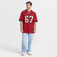 Maillot Nike Luke Goedeke pour homme, rouge, joueur de match des Tampa Bay Buccaneers