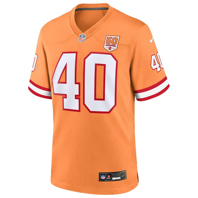 Maillot Nike Mike Alstott Creamsicle pour homme, 50e match de la saison des Tampa Bay Buccaneers