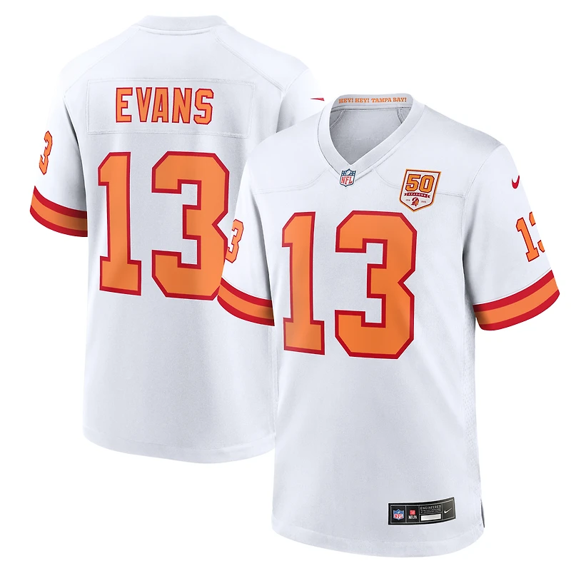 Men's Nike Mike Evans White '76 Tampa Bay Buccaneers 50th Season Game Jersey