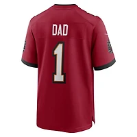 Maillot de match Nike numéro 1 Dad des Tampa Bay Buccaneers pour hommes, rouge