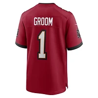 Men's Nike Number 1 Groom Red Tampa Bay Buccaneers Game Jersey