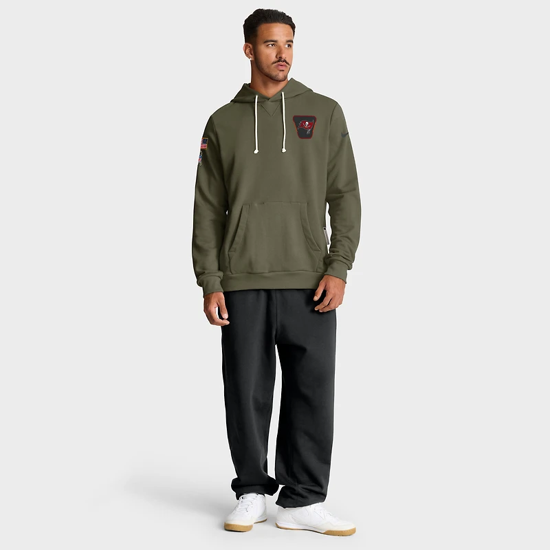 Men's Nike Olive Tampa Bay Buccaneers 2025 Salute to Service Sideline Standard Issue Dri-FIT Hoodie