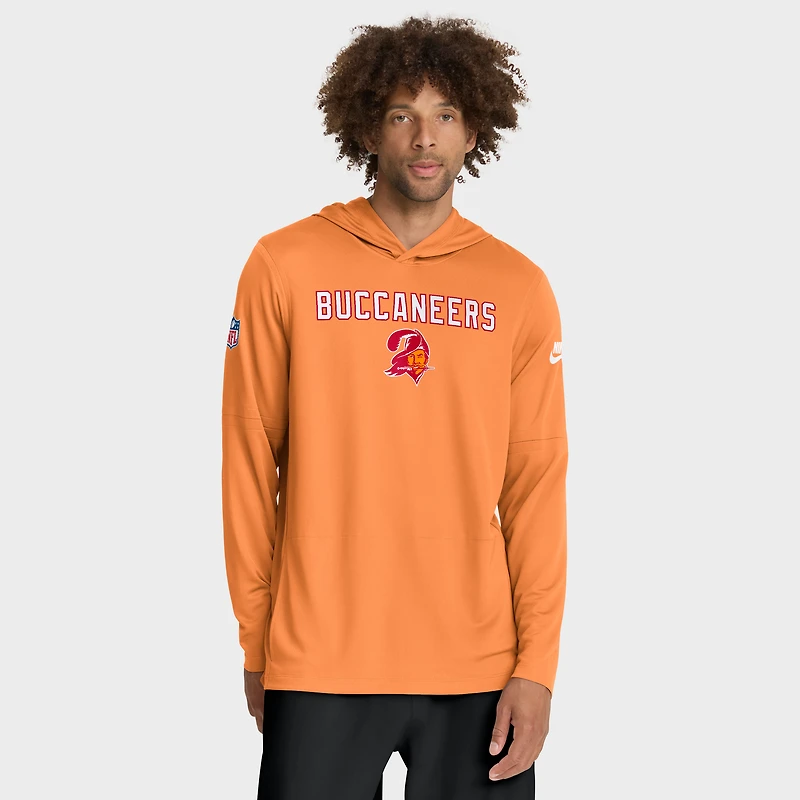 T-shirt à capuche Nike orange manches longues pour homme, coupe ajustée ...