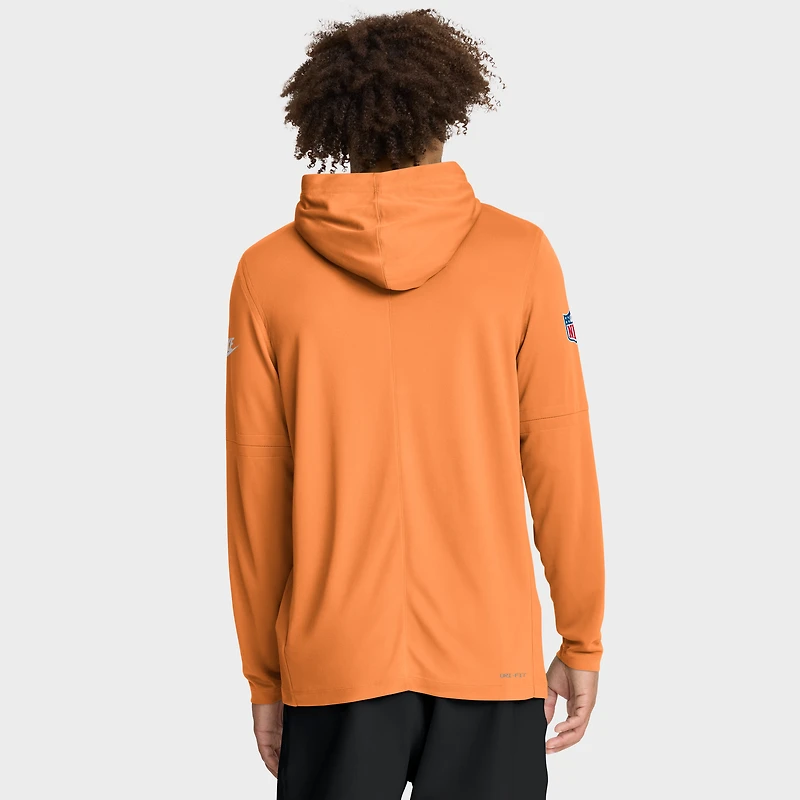 T-shirt à capuche Nike orange manches longues pour homme, coupe ajustée ...