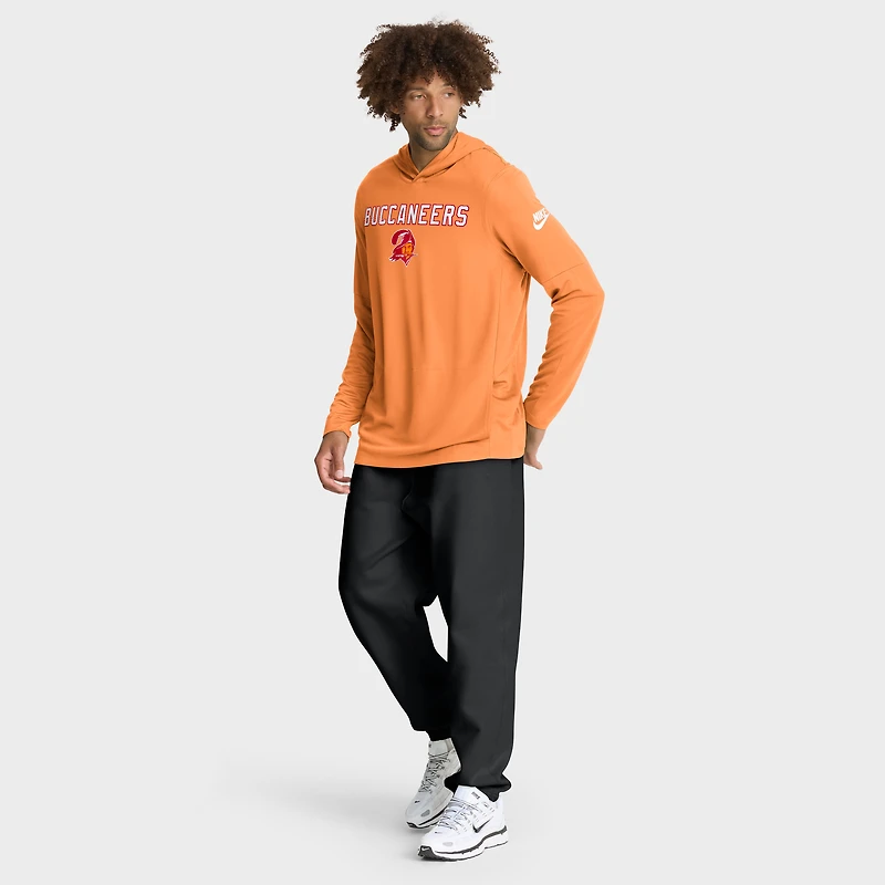 T-shirt à capuche Nike orange manches longues pour homme, coupe ajustée ...