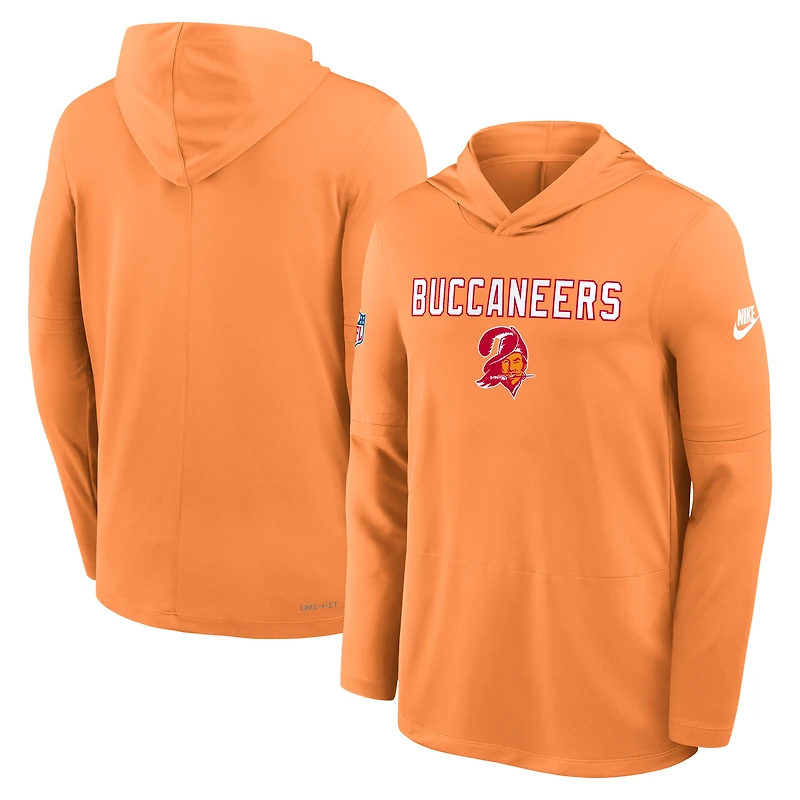 Men's Nike Orange Tampa Bay Buccaneers Sideline Pass Accuracy Dri-FIT Long Sleeve Hoodie T-Shirt