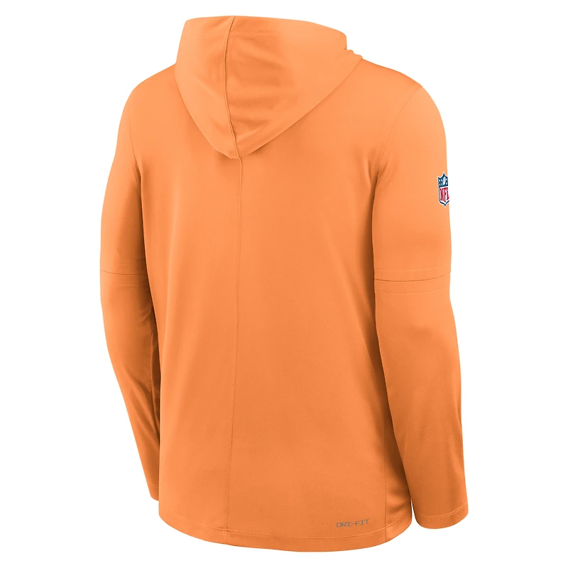 T-shirt à capuche Nike orange manches longues pour homme, coupe ajustée ...