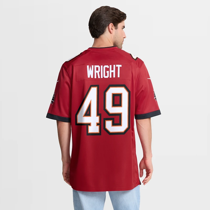 Maillot de match Nike Owen Wright rouge des Buccaneers Tampa Bay pour homme