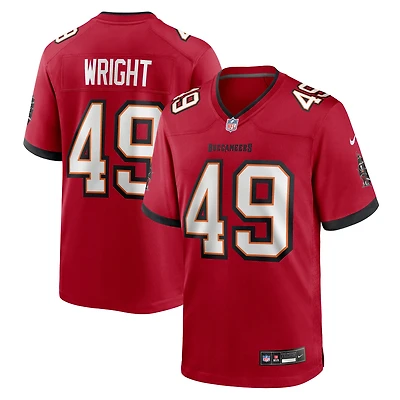Maillot de match Nike Owen Wright rouge des Buccaneers Tampa Bay pour homme