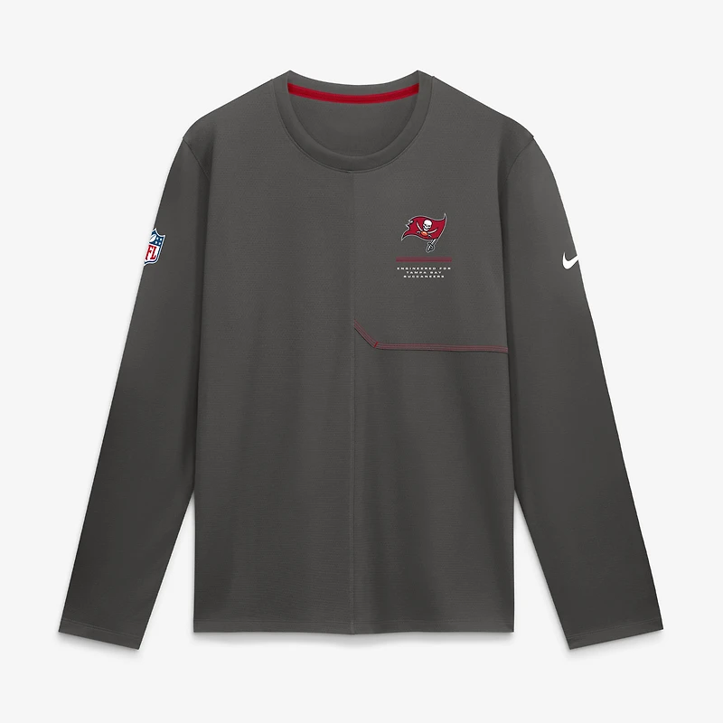 Men's Nike Pewter Tampa Bay Buccaneers Sideline Coaches UV Dri-FIT Long Sleeve Shirt