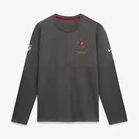 Men's Nike  Pewter Tampa Bay Buccaneers Sideline Coaches UV Dri-FIT Long Sleeve Shirt