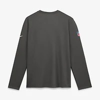 T-shirt à manches longues Nike Pewter Tampa Bay Buccaneers Sideline Coaches UV Dri-FIT pour homme