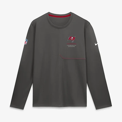 Men's Nike Pewter Tampa Bay Buccaneers Sideline Coaches UV Dri-FIT Long Sleeve Shirt