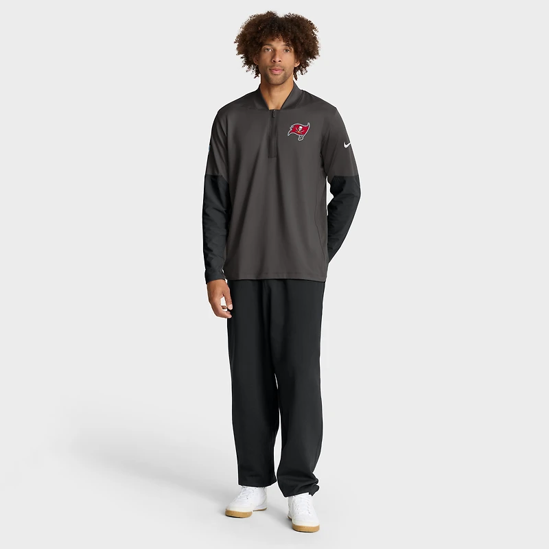 Pull Nike Pewter Tampa Bay Buccaneers Sideline Dri-FIT à demi-zip pour homme