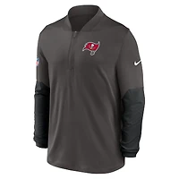 Pull Nike Pewter Tampa Bay Buccaneers Sideline Dri-FIT à demi-zip pour homme