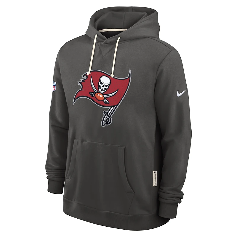 Sweat à capuche Nike Dri-FIT pour homme, couleur étain, avec logo standard des Buccaneers de Tampa Bay