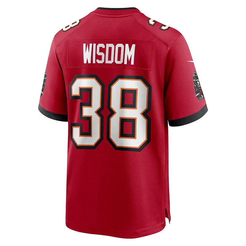 Men's Nike Rashad Wisdom  Red Tampa Bay Buccaneers Team Game Jersey
