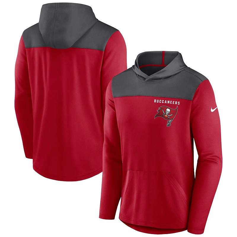 Sweat à capuche léger Nike rouge/gris Tampa Bay Buccaneers pour homme