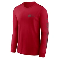 T-shirt à manches longues Nike rouge Tampa Bay Buccaneers All Out pour homme