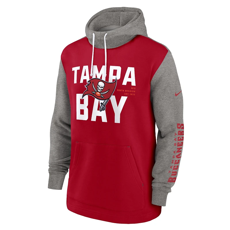 Sweat à capuche Nike Tampa Bay Buccaneers mode color block rouge pour homme